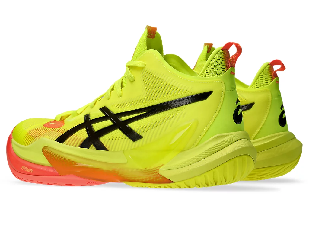 کتونی والیبال Asics Metarise Paris رنگ زرد فسفری و صورتی