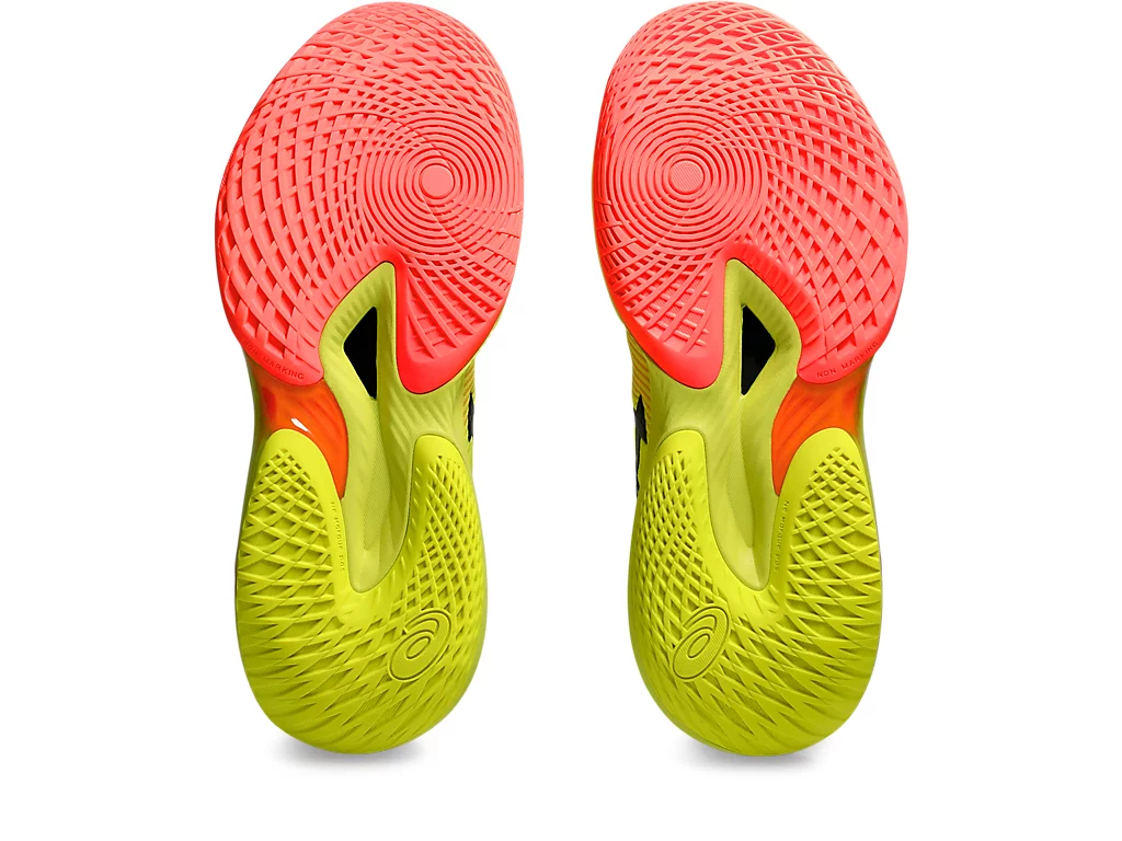 کتونی والیبال Asics Metarise Paris رنگ زرد فسفری و صورتی