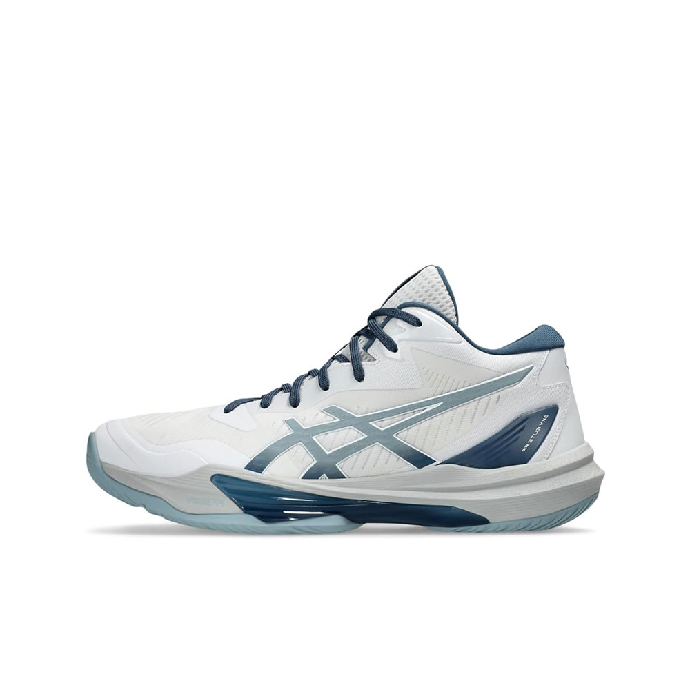 کتونی بسکتبال Asics Sky Elite 3 Paris رنگ سفید طوسی سرمه ای آبی