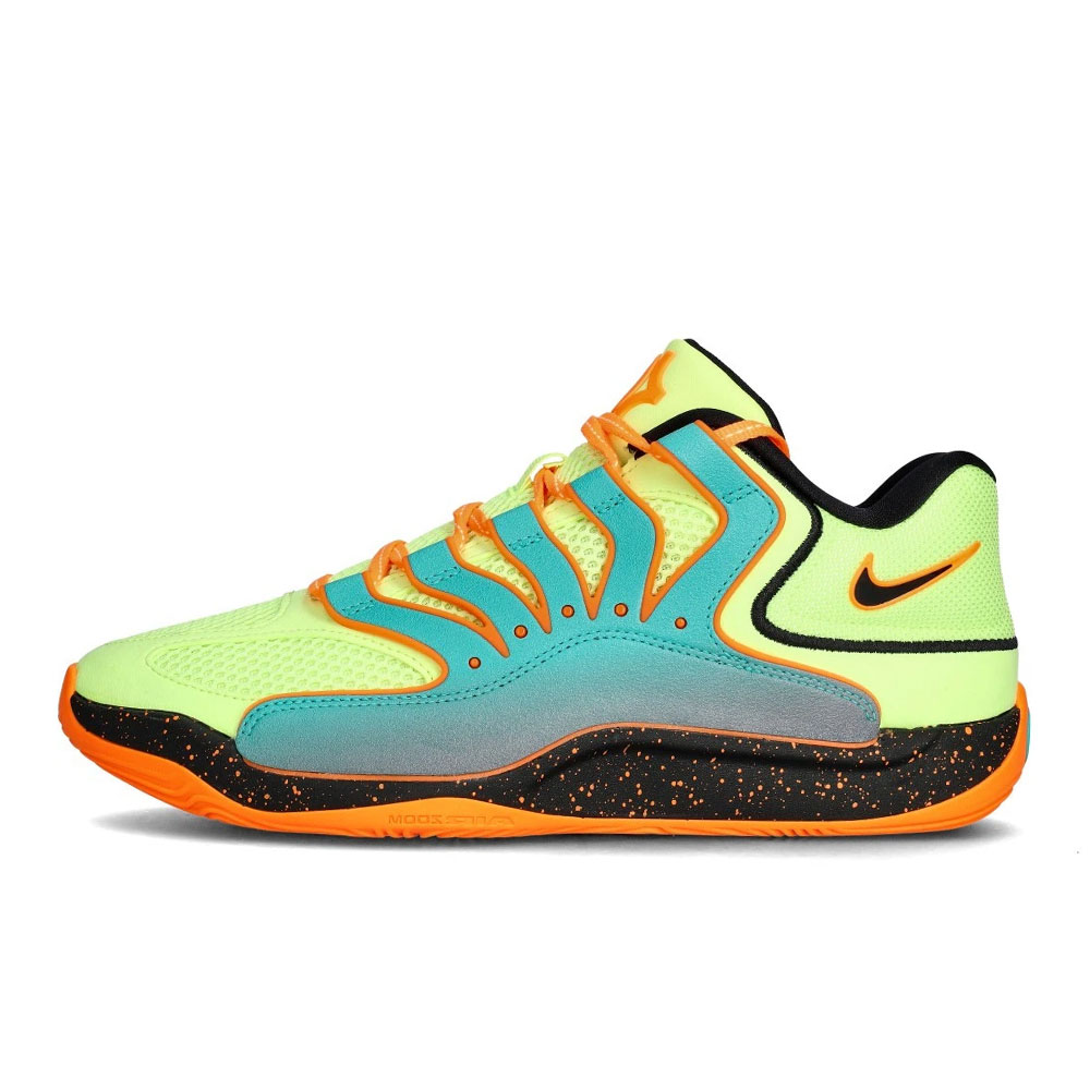 کتونی بسکتبال Nike KD 18 نایک کِی دی 18 رنگ فسفری آبی نارنجی