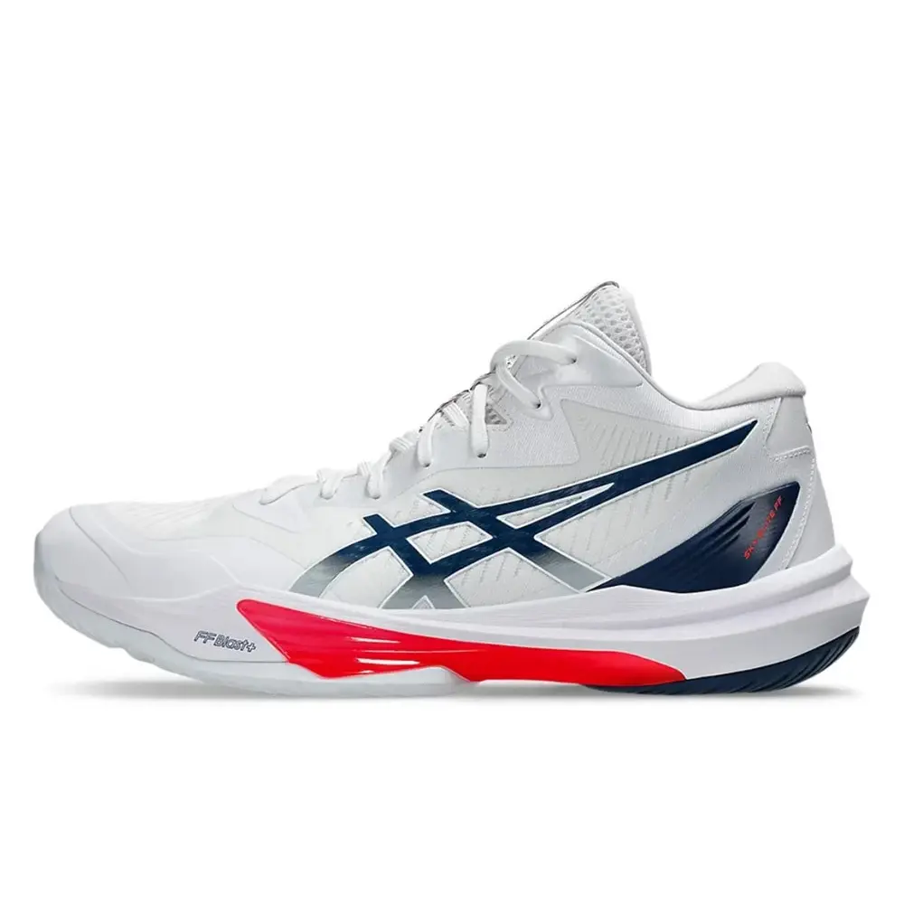کتونی والیبال ساق دار Asics Sky Elite 3 Paris رنگ سفید سرمه ای سرخابی